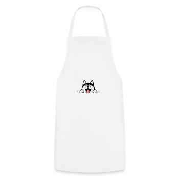 Little dog huskey T Shirt Print - Cooking Apron - white - Front - AI Model Male 185 dark (185cm)