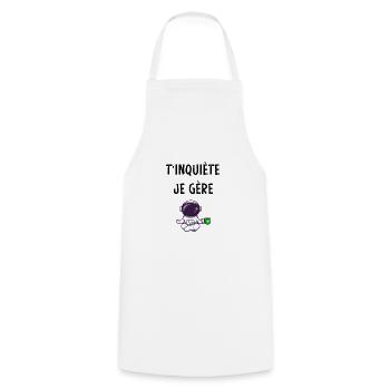 T'inquiète je gère t-shirt astronaute humour - Tablier de cuisine - blanc - Devant - AI Model Male 185 dark (185cm)