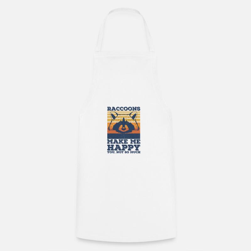 Raccoon - Cooking Apron - white