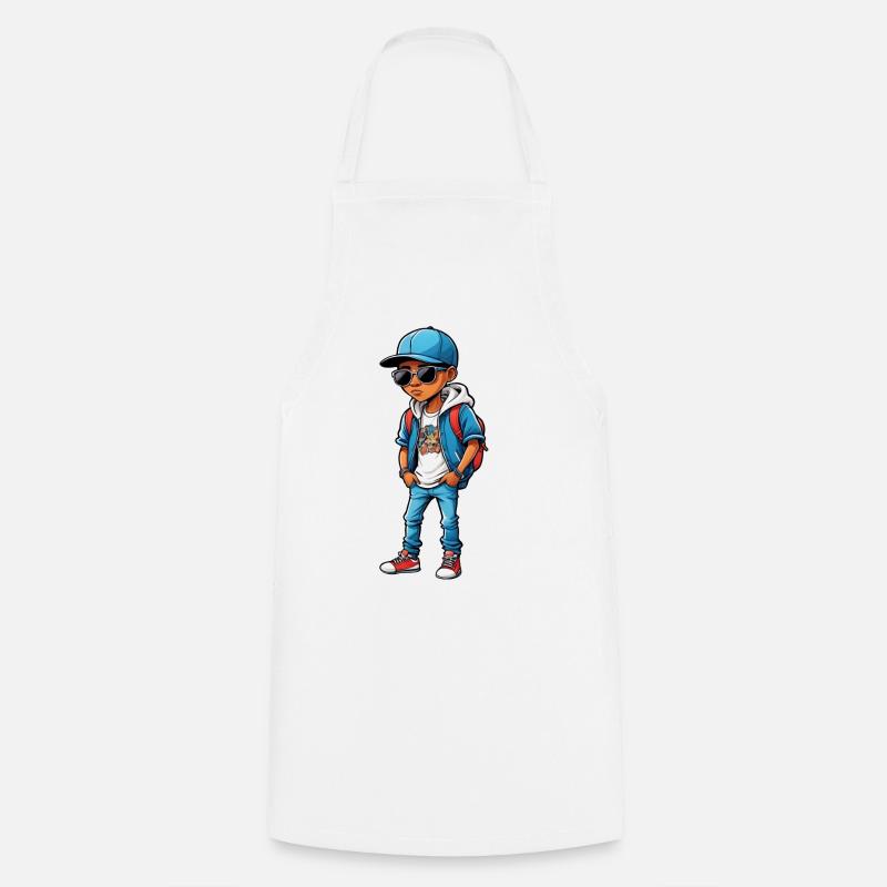 Cool Dessin Animé Adolescent - Tablier de cuisine - blanc