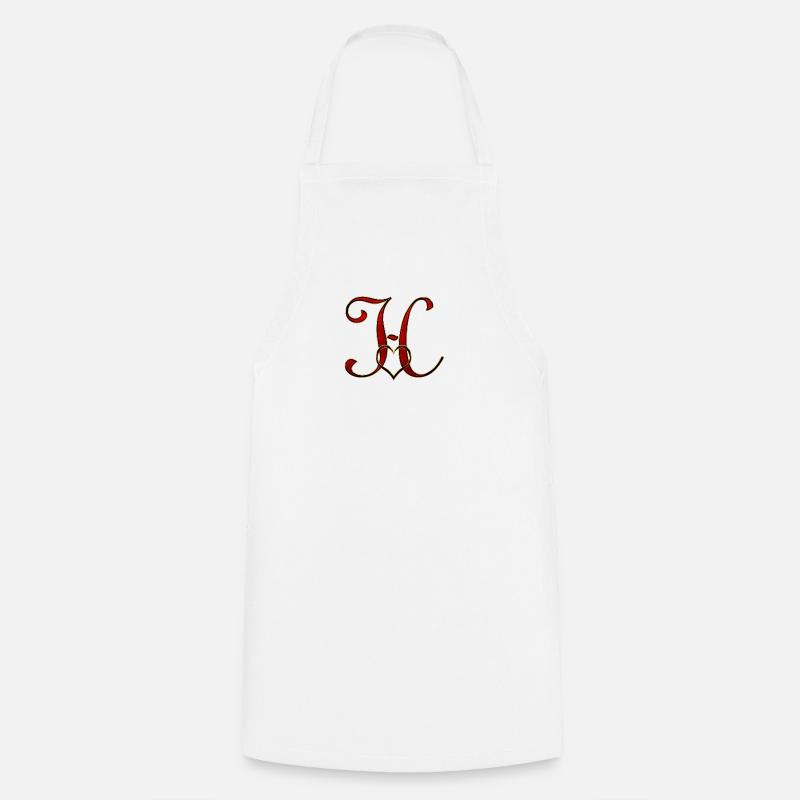 Monogramm H mit Herzrahmen - Kochschürze - Weiß