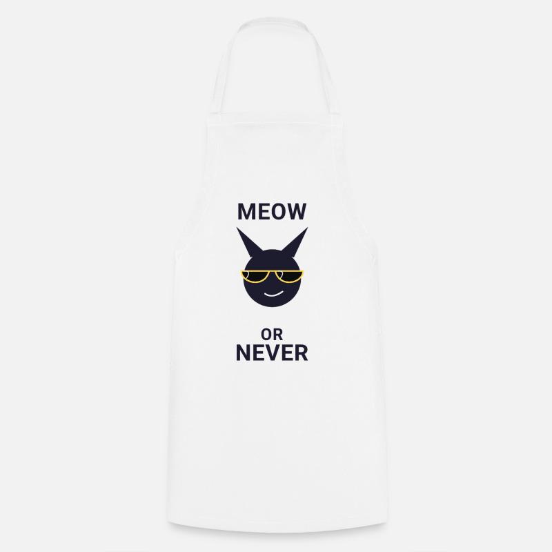 Miau oder nie Sonnenbrillenkatze - Kochschürze - Weiß