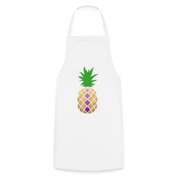 Ananas Deko Gold Sommer exotisch Party Tropen Fun - Kochschürze - Weiß - Vorne - AI Model Male 185 dark (185cm)