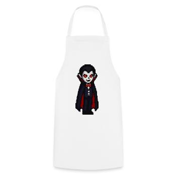 Vampirischer Cartoon Look mit Cape - Kochschürze - Weiß - Vorne - AI Model Male 185 dark (185cm)