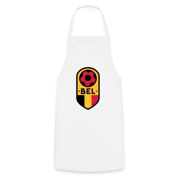 Belgium Football Badge - Cooking Apron - white - Front - AI Model Male 185 dark (185cm)