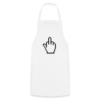 Mittelfinger - Kochschürze - Weiß - Vorne - AI Model Male 185 dark (185cm)