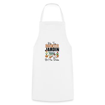 Mon Truc C'est Mon Jardin Et Mes Poules Cadeau - Tablier de cuisine - blanc - Devant - AI Model Male 185 dark (185cm)