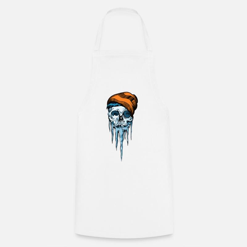 Snow Skull - Cooking Apron - white