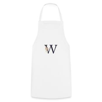 Monogramme personnalisable W Floral - Tablier de cuisine - blanc - Devant - AI Model Male 185 dark (185cm)