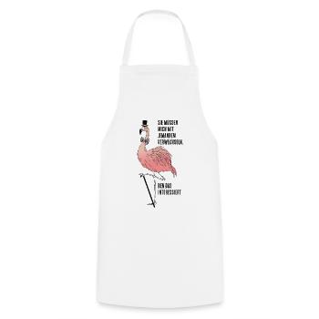 Flamingo als Zyniker mit Spruch - Kochschürze - Weiß - Vorne - AI Model Male 185 dark (185cm)
