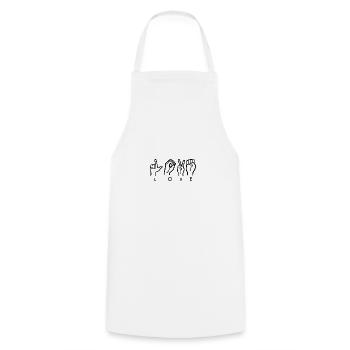 Love sign language - Cooking Apron - white - Front - AI Model Male 185 dark (185cm)