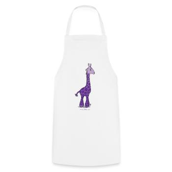 Purple giraffe - Cooking Apron - white - Front - AI Model Male 185 dark (185cm)