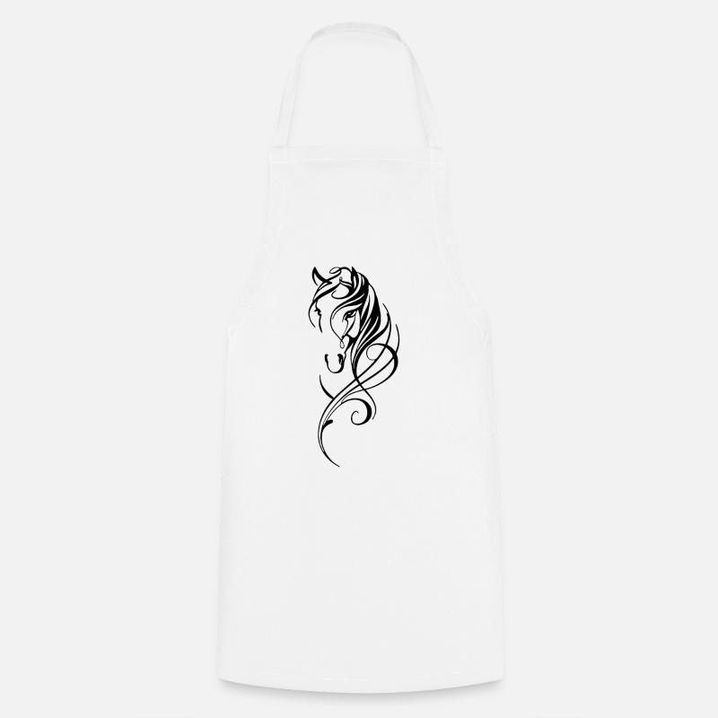 Cheval abstrait noir - Tablier de cuisine - blanc