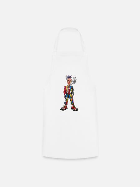 Patchwork Punk Clownportrait - Kochschürze - Weiß