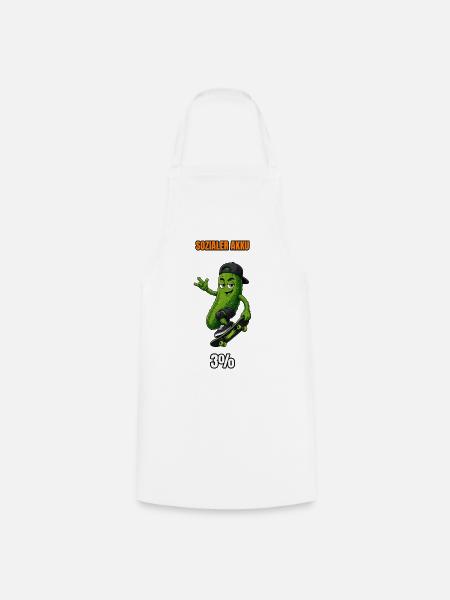 Gurken Rider Skateboard Grafik - Kochschürze - Weiß