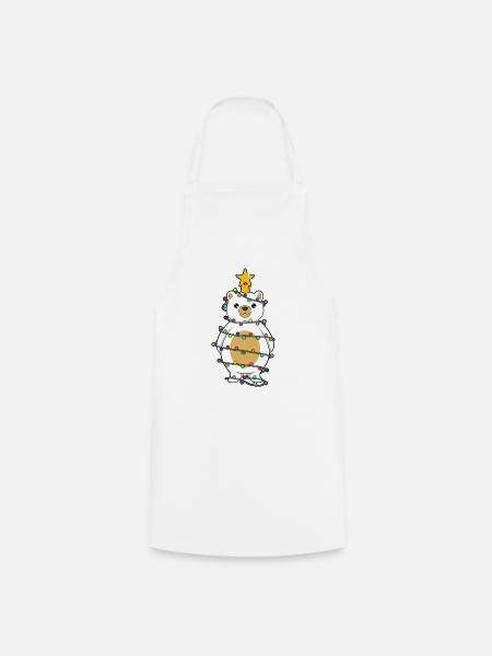Eisbär Weihnachtsbaum - Kochschürze - Weiß