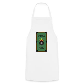 Retro 8-Bit 8-Ball King (Table) - Cooking Apron - white - Front - AI Model Male 185 dark (185cm)