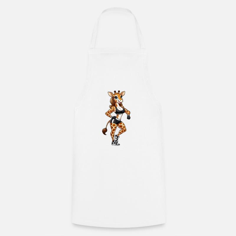 Fitnessstudio Giraffe Babe 2 - Kochschürze - Weiß