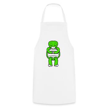 tortue prière méditation s’incliner salutation douce - Tablier de cuisine - blanc - Devant - AI Model Male 185 dark (185cm)