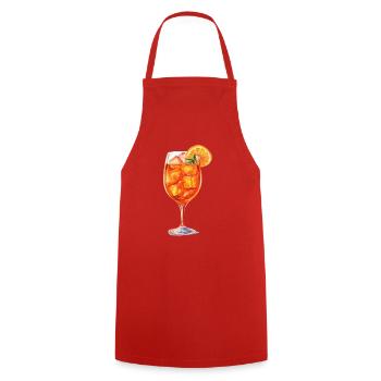 Aperitif, Spritz, Cocktail - Kochschürze - Rot - Vorne - AI Model Male 185 dark (185cm)