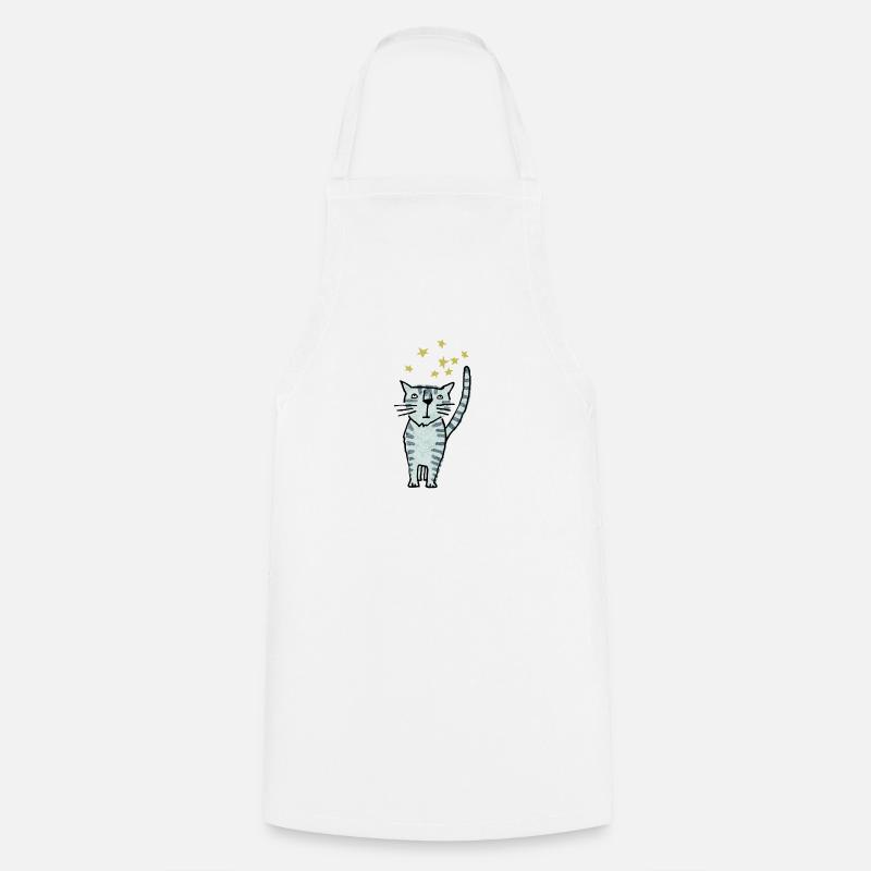 cat - Cooking Apron - white