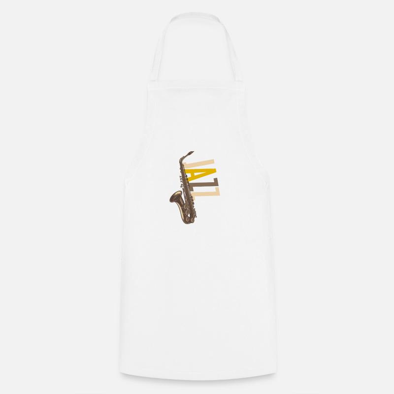 Jazz saxophone - Cooking Apron - white