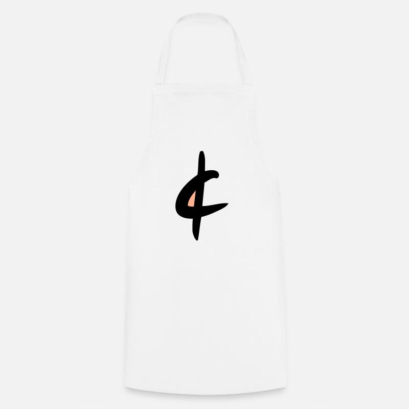 Cent symbol, euro cent drawing, colored. - Cooking Apron - white