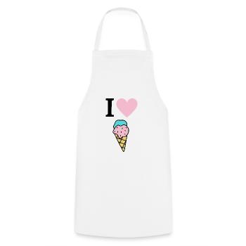 J’adore Ice Cream / Ice Cone Comic Design - Tablier de cuisine - blanc - Devant - AI Model Male 185 dark (185cm)