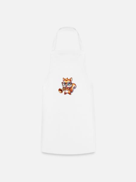 Niedliches Eichhörnchen Mit Trompete - Kochschürze - Weiß