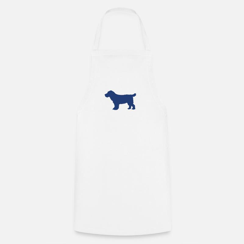 Cocker Spaniel - Deep Blue (Sua) - Cooking Apron - white