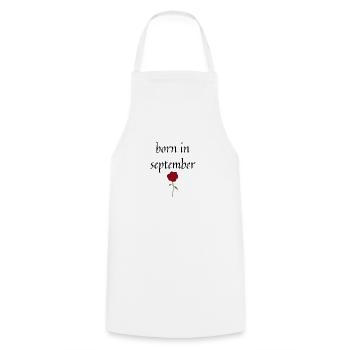 né en septembre - Tablier de cuisine - blanc - Devant - AI Model Male 185 dark (185cm)