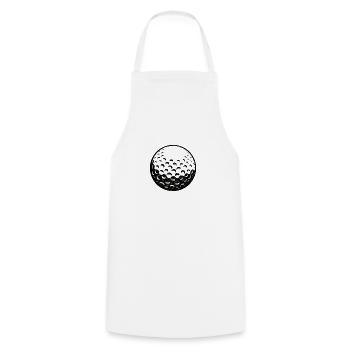 Golfball Balle de golf Golfer Golfen - Tablier de cuisine - blanc - Devant - AI Model Male 185 dark (185cm)