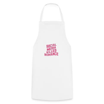 Social Media Killed Romance - Cooking Apron - white - Front - AI Model Male 185 dark (185cm)