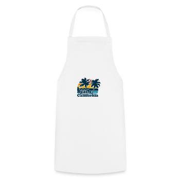 California Retro Surfer Palm Beach Holiday - Cooking Apron - white - Front - AI Model Male 185 dark (185cm)