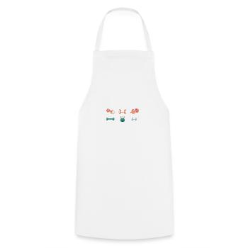 Dumbbell Weights Fitness Gym Workout Training - Cooking Apron - white - Front - AI Model Male 185 dark (185cm)