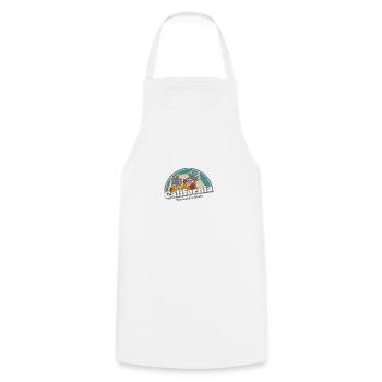 California Retro Surfer Rainbow vintage 70s - Cooking Apron - white - Front - AI Model Male 185 dark (185cm)