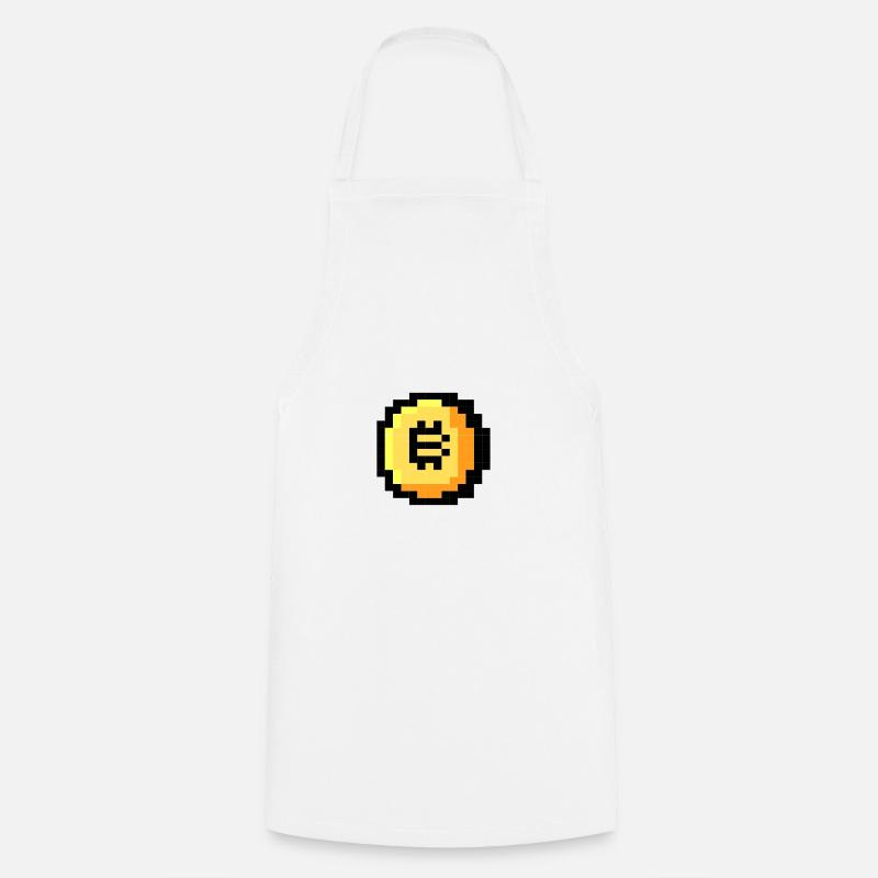 Pixel Bitcoin - Tablier de cuisine - blanc