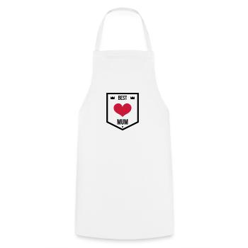 Mum / Mom / Baby / Mummy / Mother's day / Birth - Cooking Apron - white - Front - AI Model Male 185 dark (185cm)