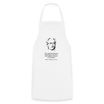 Goethe: Wer sich den Gesetzen nicht fügen will, m - Kochschürze - Weiß - Vorne - AI Model Male 185 dark (185cm)