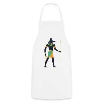 Anubis Egypt Hieroglyphics Graphic Old Dog - Cooking Apron - white - Front - AI Model Male 185 dark (185cm)