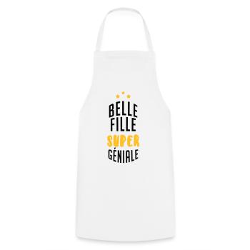 belle-fille / beau-fils / beau fils / belle fille - Tablier de cuisine - blanc - Devant - AI Model Male 185 dark (185cm)