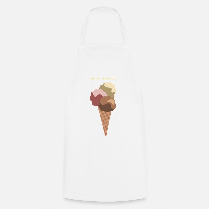 Auf die Sommerzeit Eiswaffel - Kochschürze - Weiß