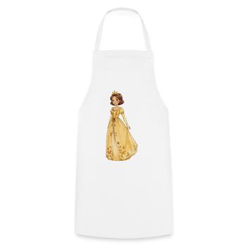 Gelbe Prinzessin Robe mit Blüten - Kochschürze - Weiß - Vorne - AI Model Male 185 dark (185cm)