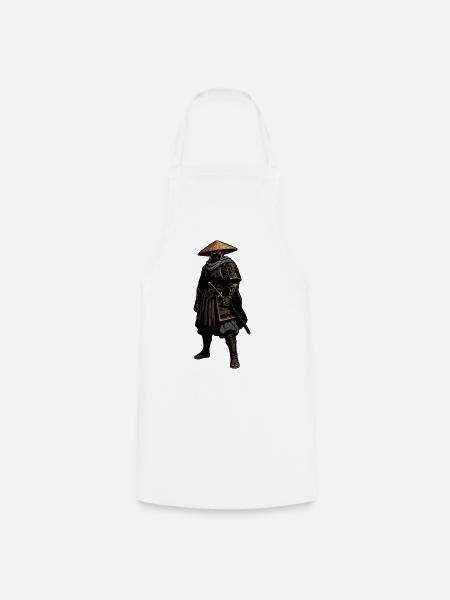 Samurai im Strohhut - Kochschürze - Weiß