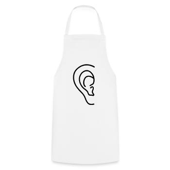 ear - Cooking Apron - white - Front - AI Model Male 185 dark (185cm)