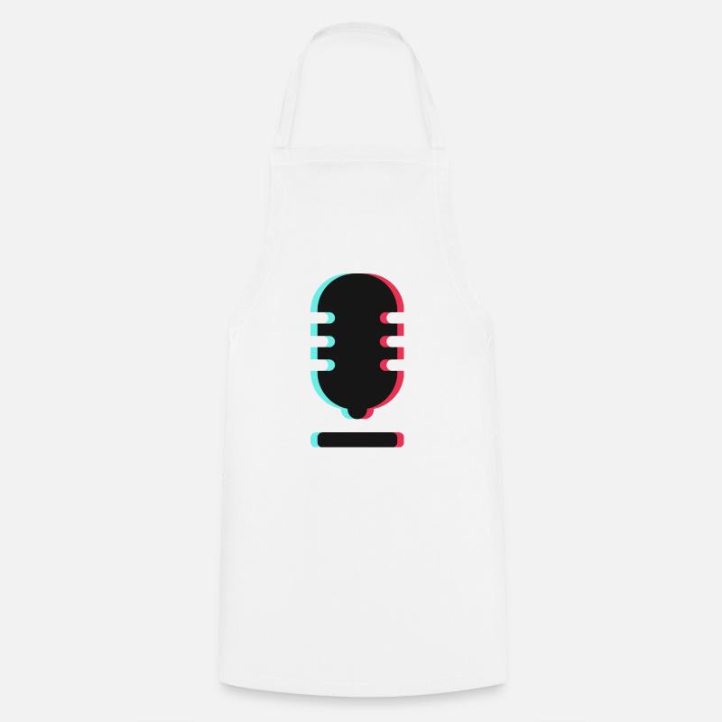 Microphone Logo - Cooking Apron - white