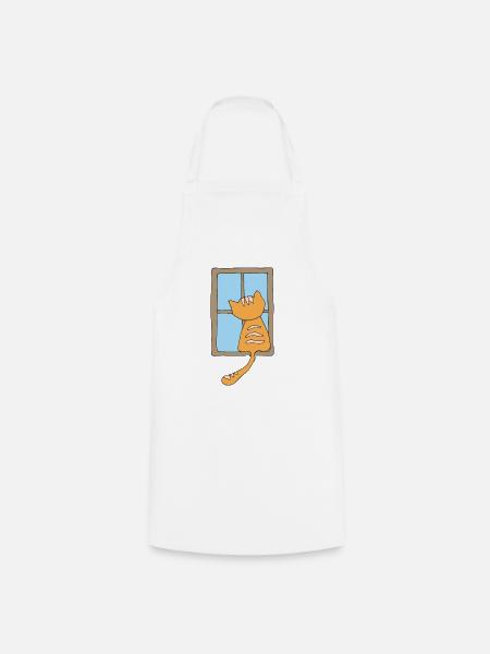 katze am fenster - Kochschürze - Weiß