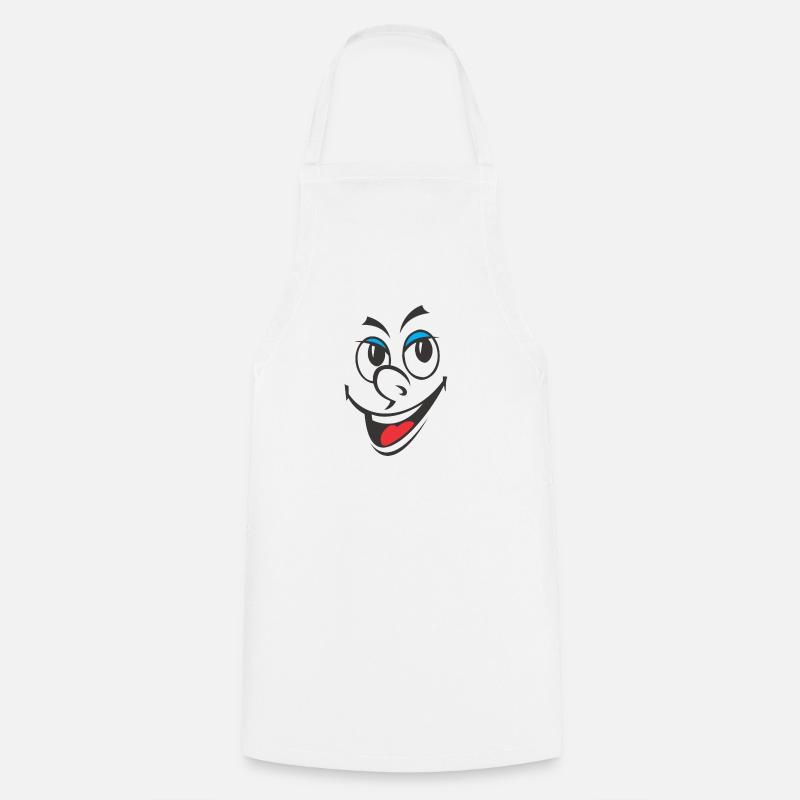 Smiley - Tablier de cuisine - blanc