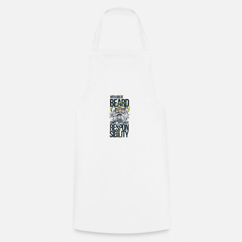 Avec la barbe est la responsabilité - Tablier de cuisine - blanc