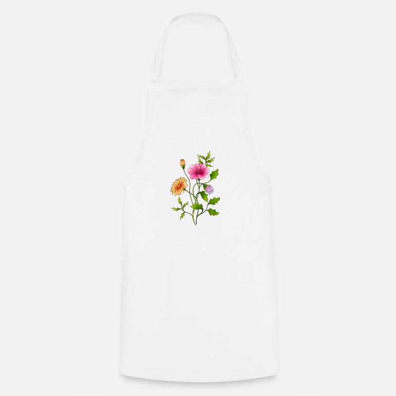 Blumen - Kochschürze - Weiß